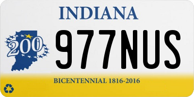 IN license plate 977NUS