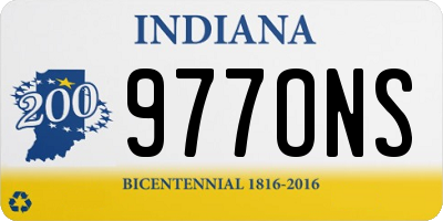 IN license plate 977ONS