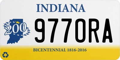 IN license plate 977ORA