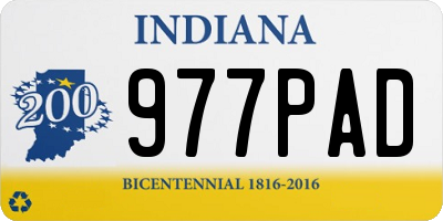 IN license plate 977PAD