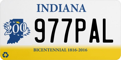 IN license plate 977PAL