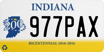 IN license plate 977PAX