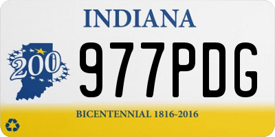 IN license plate 977PDG