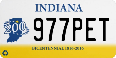IN license plate 977PET