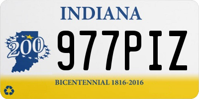 IN license plate 977PIZ