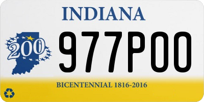 IN license plate 977POO