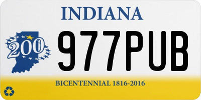 IN license plate 977PUB