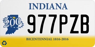 IN license plate 977PZB