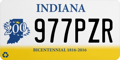 IN license plate 977PZR