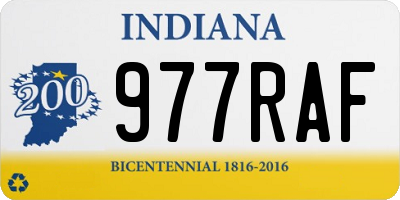 IN license plate 977RAF