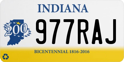 IN license plate 977RAJ