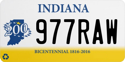 IN license plate 977RAW