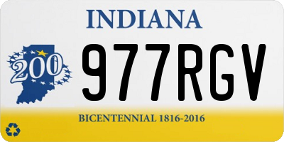 IN license plate 977RGV