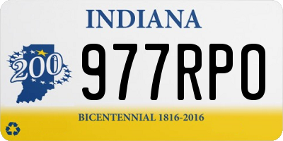 IN license plate 977RPO