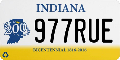 IN license plate 977RUE