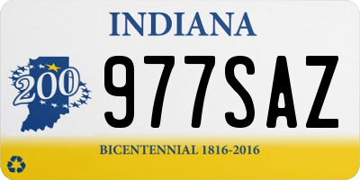 IN license plate 977SAZ
