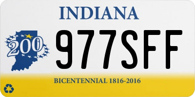 IN license plate 977SFF