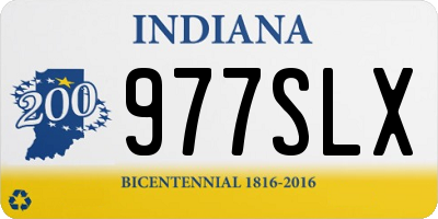 IN license plate 977SLX