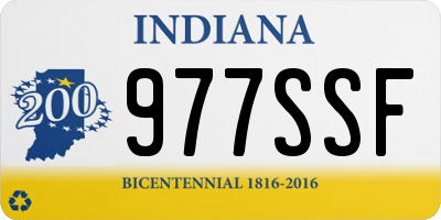 IN license plate 977SSF