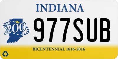 IN license plate 977SUB