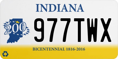 IN license plate 977TWX