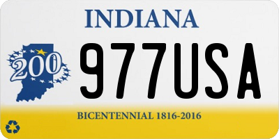 IN license plate 977USA