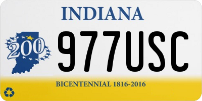 IN license plate 977USC
