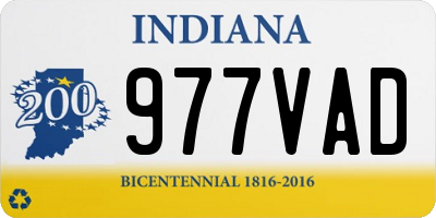 IN license plate 977VAD