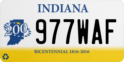 IN license plate 977WAF