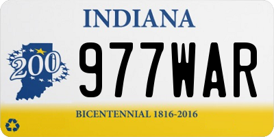 IN license plate 977WAR
