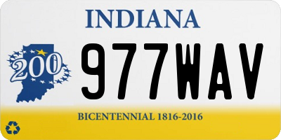 IN license plate 977WAV