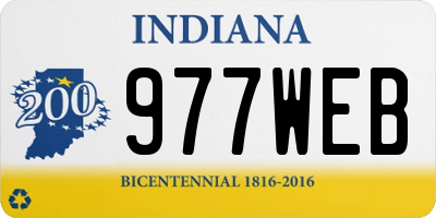 IN license plate 977WEB