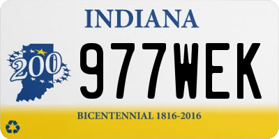 IN license plate 977WEK