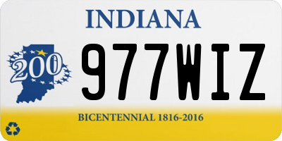IN license plate 977WIZ