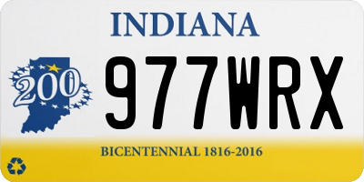 IN license plate 977WRX