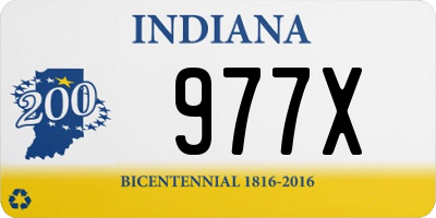 IN license plate 977X