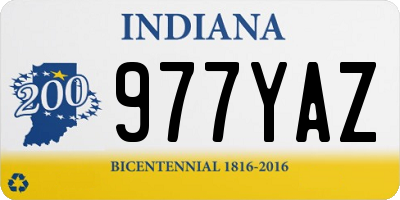 IN license plate 977YAZ