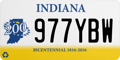 IN license plate 977YBW
