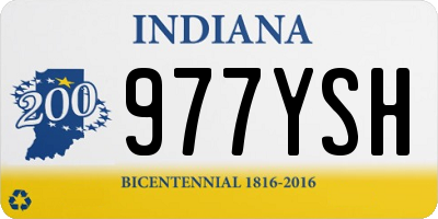 IN license plate 977YSH