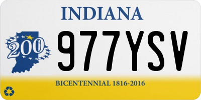 IN license plate 977YSV
