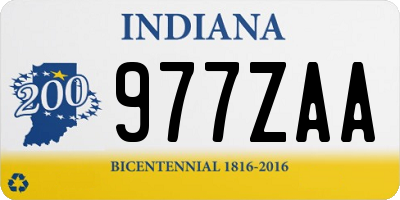 IN license plate 977ZAA