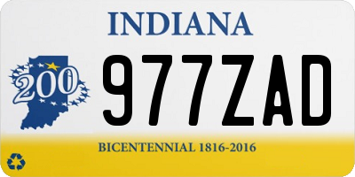 IN license plate 977ZAD