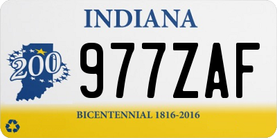 IN license plate 977ZAF