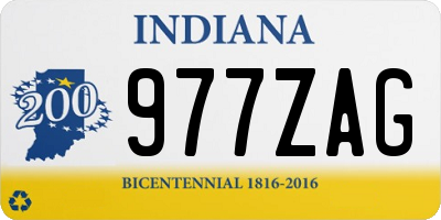 IN license plate 977ZAG