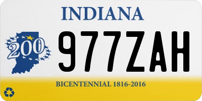 IN license plate 977ZAH