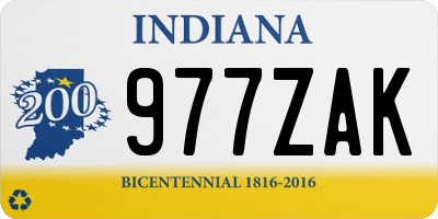 IN license plate 977ZAK