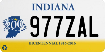 IN license plate 977ZAL