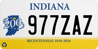 IN license plate 977ZAZ