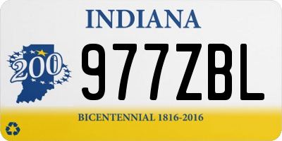 IN license plate 977ZBL
