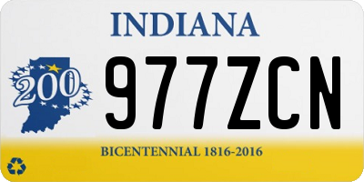 IN license plate 977ZCN